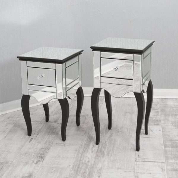 1 Drawer Mirrored Bedside Table