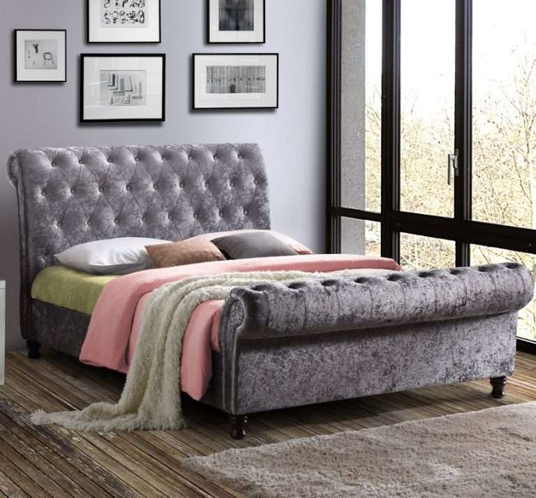 Katie Upholstered Double Sleigh Bed