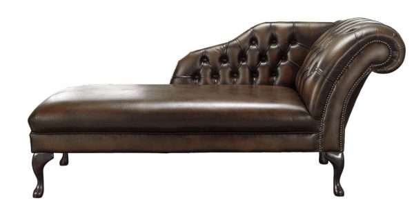 Barloy Antique Genuine Leather Chaise
