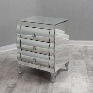 Branch Curved Mirrored Bedside Table