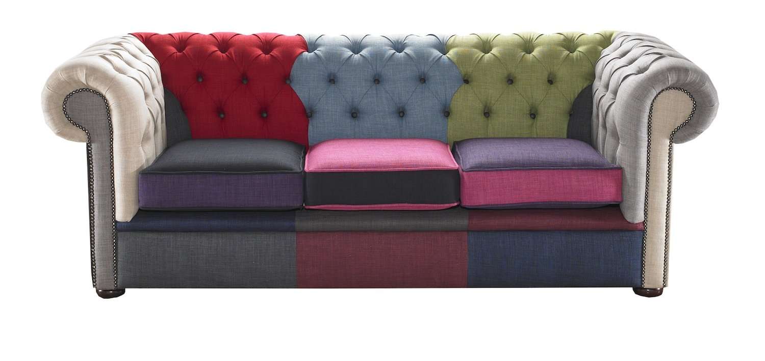 stijfheid Iedereen Tanzania Colourful 3 Seater Chesterfield Sofa