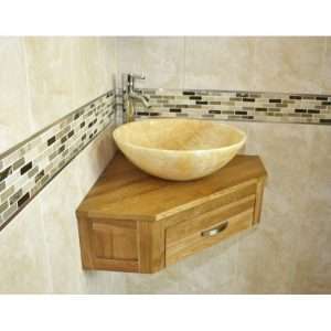 Couch Compact Solid Oak Vanity Unit