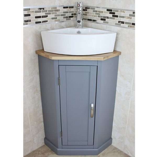 Cousin Compact Solid Oak Vanity Unit