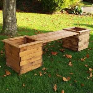 Farrar Wooden Planter Bench