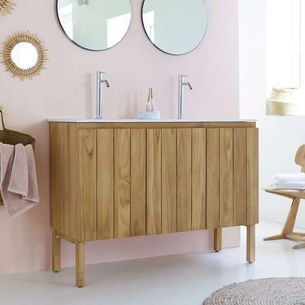 Jill Solid Teak 1200mm Vanity Unit