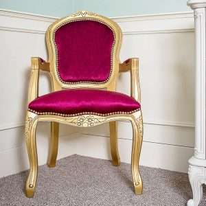 Louis Style Velvet Chair