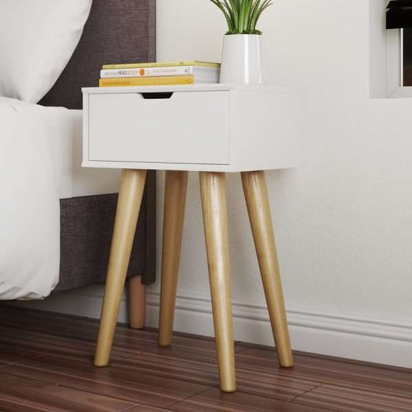 Newman White Bedside Table