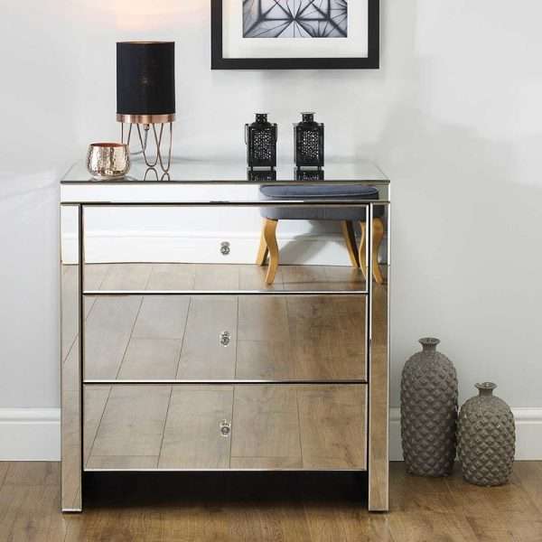 Norman 3 Drawer Mirrored Chest