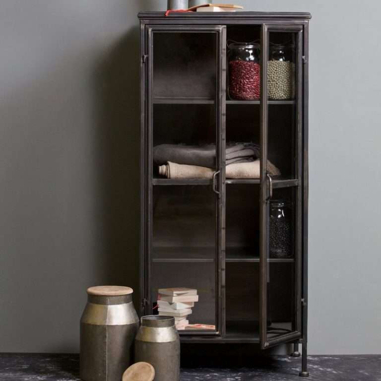 Puristic Metal Display Cabinet