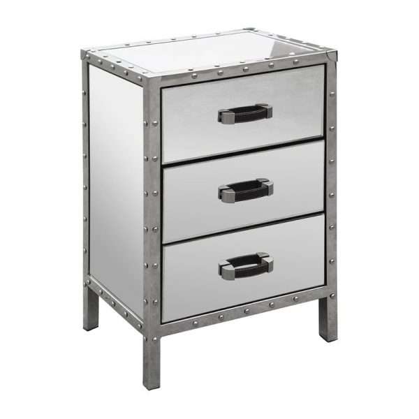 Rivet Mirrored Bedside Table