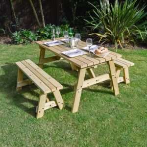 Solid Wood Picnic Bench